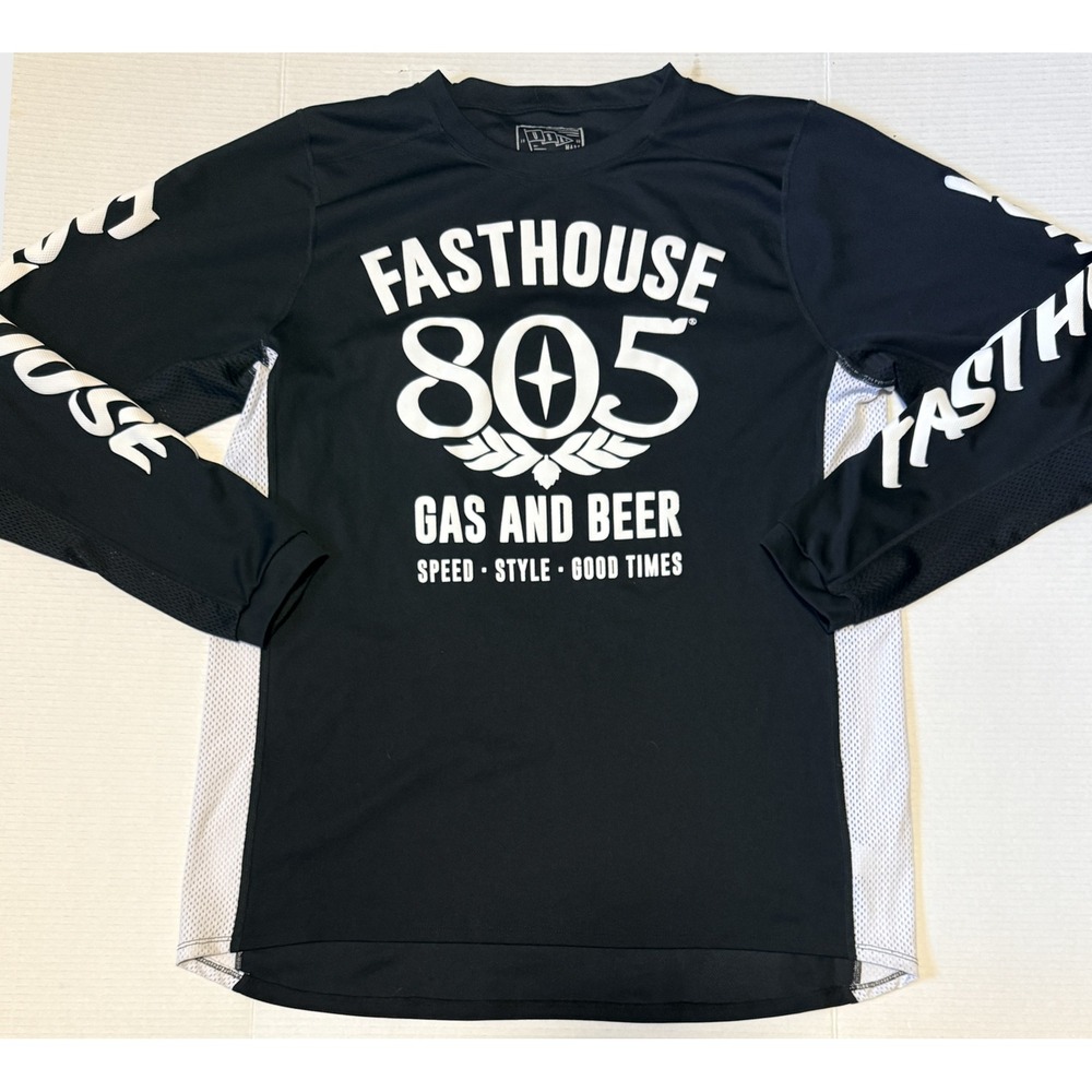 FASTHOUSE - Men's Jersey - Black 805 Gas and Beer Long Sleeve Moto MTB - XXL 2XL
